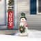 Glitzhome® 36" Christmas Snowman with Floral Wreath Porch Décor